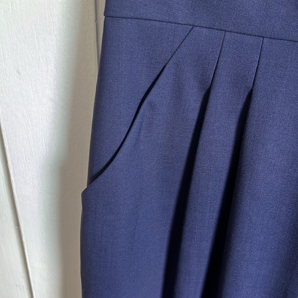 MM Lafleur Masha Wool Sheath Dress in Navy - Picture 6 of 11